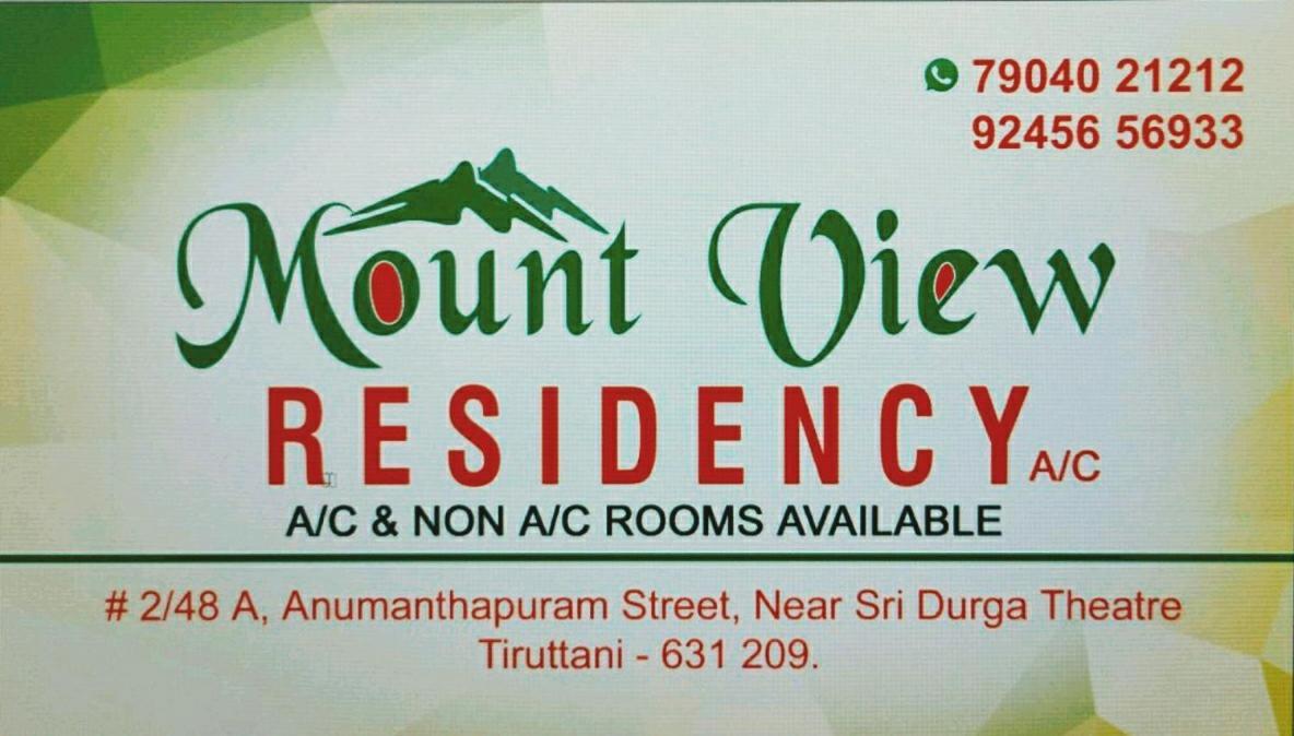 Villa Mount View Residency Tiruttani Thiruttani Exterior foto